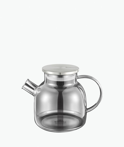 Wilmax Τσαγιέρα Γυάλινη με Φίλτρο 1.2L Smokey Grey