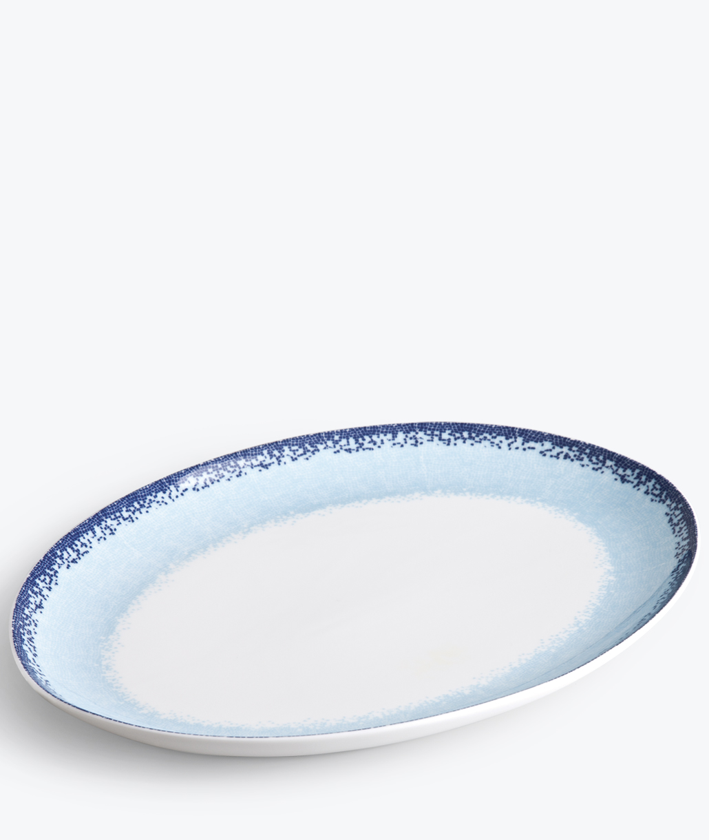 Apeiron Μπλε Πιατέλα Οβάλ 36cm