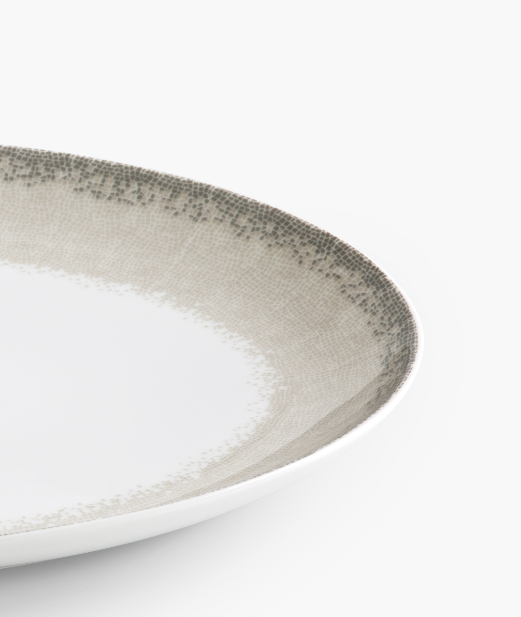 Apeiron Μπεζ Πιατέλα Οβάλ 36cm