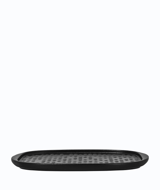 RAK Suggestions Staged Πιατέλα Ορθογώνια 27x20cm Ανάγλυφη Μαύρη