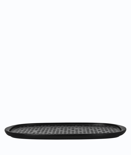 RAK Suggestions Staged Πιατέλα Ορθογώνια 33x22cm Ανάγλυφη Μαύρη